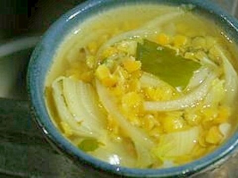 レンズ豆と白菜の塩スープ